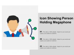 Icon showing person holding megaphone