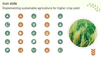 Icon Slide Implementing Sustainable Agriculture For Higher Crop Yield Ppt Example