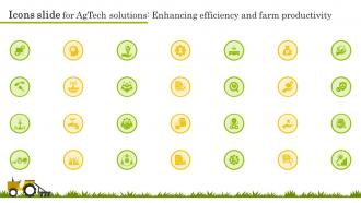 Icons Slide For AgTech Solutions Enhancing Efficiency And Farm Productivity Ppt Presentation