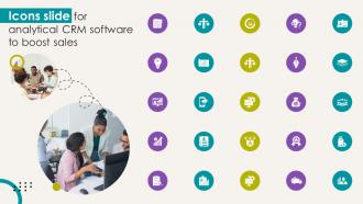 Icons Slide For Analytical CRM Software To Boost Sales SA SS