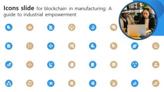 Icons Slide For Blockchain In Manufacturing A Guide To Industrial Empowerment Ppt Presentation BCT SS V