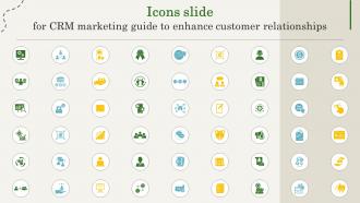 Icons Slide For CRM Marketing Guide To Enhance Customer Relationships MKT SS
