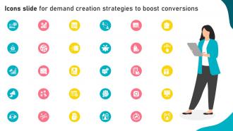 Icons Slide For Demand Creation Strategies To Boost Conversions