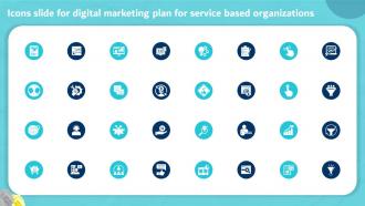 Icons Slide For Digital Marketing Plan For Service Based Organizations