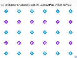Icons slide for e commerce website landing page design services ppt background image