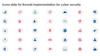 Icons Slide For Firewall Implementation For Cyber Security Ppt Ideas Background Images