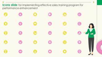 Icons Slide For Implementing Effective Sales Training Program For Performance Enhancement