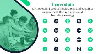 Icons Slide For Increasing Product Awareness And Customer Engagement Through Emotional Branding