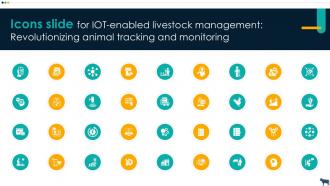 Icons Slide For IoT Enabled Livestock Management Revolutionizing Animal Tracking Ppt Example Agri SS