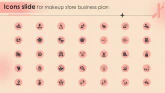 Icons Slide For Makeup Store Business Plan Ppt Ideas Backgrounds BP SS