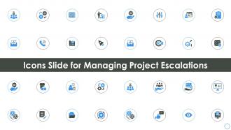 Icons slide for managing project escalations managing project escalations