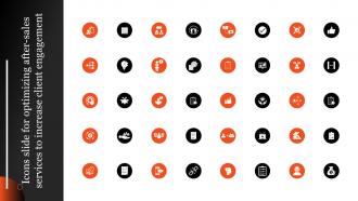 Icons Slide For Optimizing After Sales Services To Increase Client Engagement