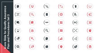 Icons Slide For Quality Assurance Plan And Procedures Set 3