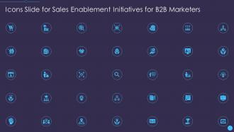 Icons slide for sales enablement initiatives for b2b marketers