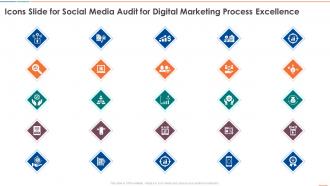 Icons Slide For Social Media Audit For Digital Marketing Process Excellence