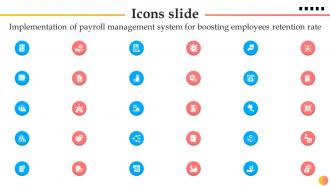 Icons Slide Implementation Of Payroll Management System For Boosting Employees Retention Rate