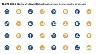 Icons Slide Starting With Neural Networks A Beginners Ppt Slides AI SS V