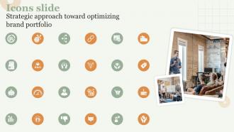 Icons Slide Strategic Approach Toward Optimizing Brand Portfolio Ppt Slides