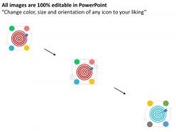 Ik red target board with creative skills icons flat powerpoint design