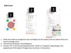 Ik red target board with creative skills icons flat powerpoint design