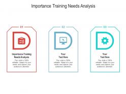 Importance training needs analysis ppt powerpoint presentation inspiration icons cpb