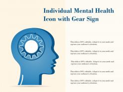 Individual mental health icon with gear sign