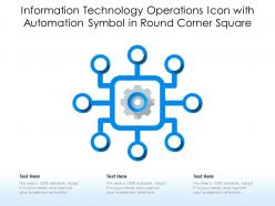 Information technology operations icon with automation symbol in round corner square