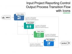 Input project reporting control output process transition flow with icons