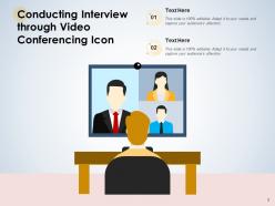 Interview icon candidate resume conferencing conducting evaluating