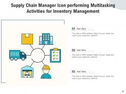 Inventory management icon artificial intelligence integration executive performing