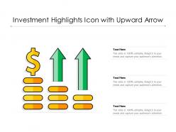 Investment highlights icon with upward arrow