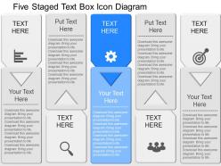Iq five staged text box icon diagram powerpoint template
