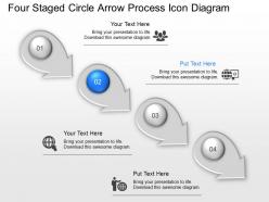Ir four staged circle arrow process icon diagram powerpoint template