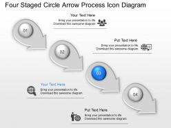 Ir four staged circle arrow process icon diagram powerpoint template
