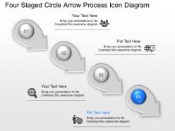 Ir four staged circle arrow process icon diagram powerpoint template