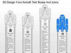 Jf 3d design four aircraft text boxes and icons powerpoint template