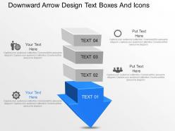 Jv downward arrow design text boxes and icons powerpoint template