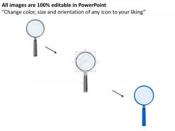 Kb magnifier with two icons swot analysis powerpoint template