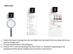 Kb magnifier with two icons swot analysis powerpoint template