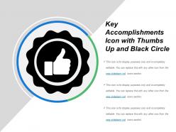 Key accomplishments icon with thumbs up and black circle