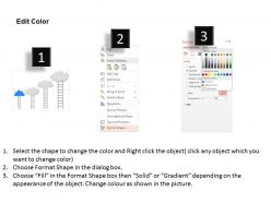 Kp four staged cloud stair diagram with icons powerpoint template