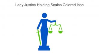 Lady Justice Holding Scales Colored Icon In Powerpoint Pptx Png And Editable Eps Format