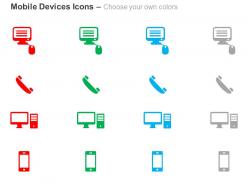Laptop computer mobile tele communication ppt icons graphics