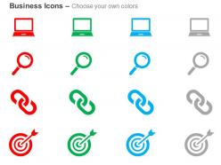 Laptop keyword search link building strategy for victory ppt icons graphics
