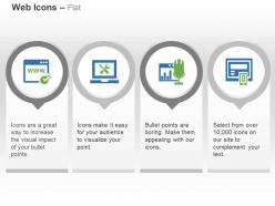 Laptop settings domain registration responsive design ppt icons graphics
