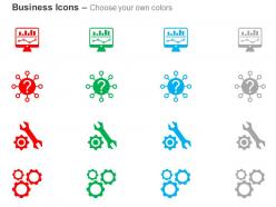 Laptop strategy tools gears business process control ppt icons graphics