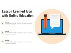 Lesson learned icon with online education