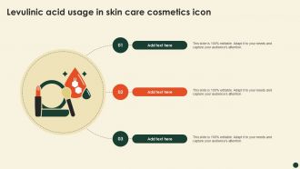 Levulinic Acid Usage In Skin Care Cosmetics Icon Ppt Slide