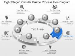 Lg eight staged circular puzzle process icon diagram powerpoint template slide