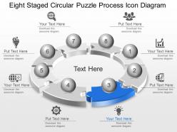 Lg eight staged circular puzzle process icon diagram powerpoint template slide